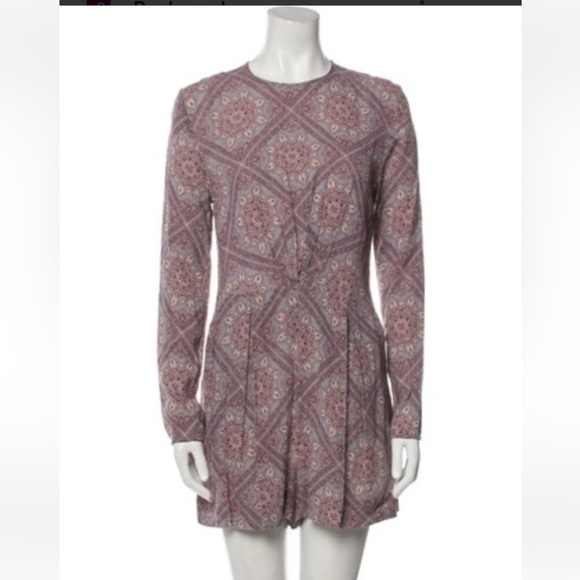 Zimmermann Mauve Patterned Long Sleeve Jumpsuit - Picture 1 of 4